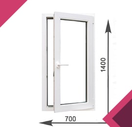 Одностворчатое окно 700x1400 REHAU Blitz New