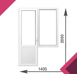 Балконный блок 1400x2050 REHAU Thermo