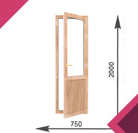 Балконная дверь одностворчатая ламинированная 750x2000