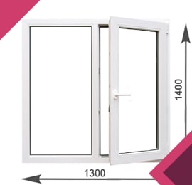 Двухстворчатое окно 1300x1400 REHAU Thermo